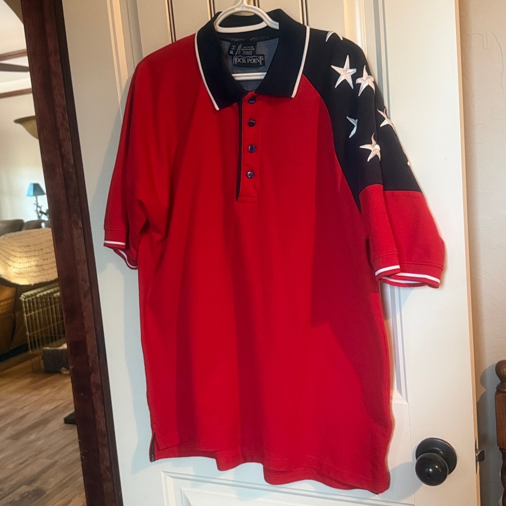 4th July Rock Port Red/Navy 4th July Polo Shirt in Excellent Condition. Xl - Picture 3 of 9